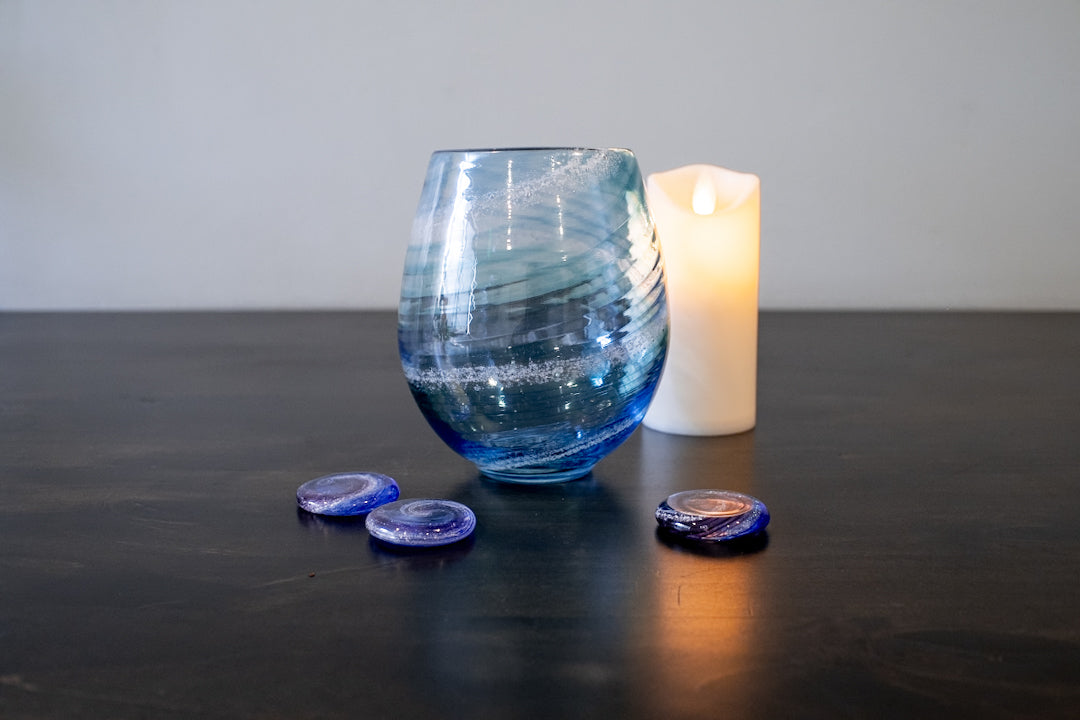 Hand Blown Cremation Glass Votive Holder