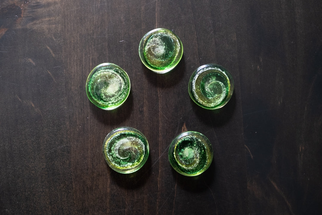 Hand Blown Glass Cremation Stones | Touchstones Ash Keepsakes - Set of 5